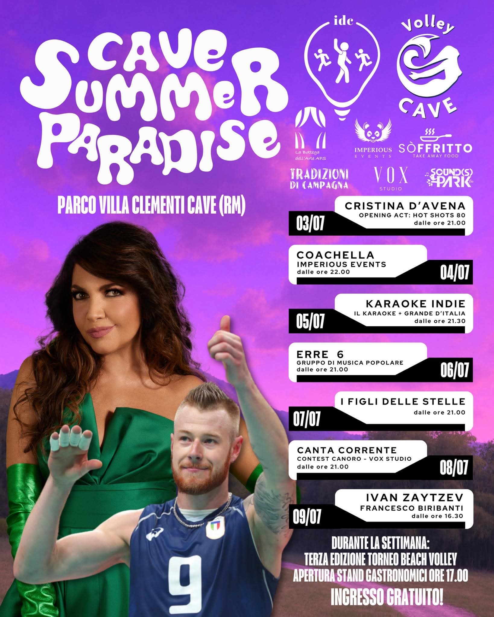 Cave Summer Paradise 2025: una settimana di musica, sport e magia sotto le stelle